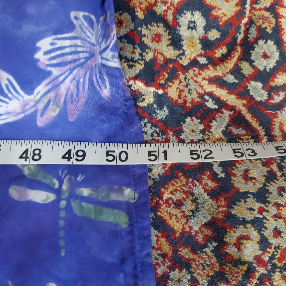 Vintage Lost River Batik Dragonfly Smocked Maxi Dress Size 3X Purple Pockets - Picture 12 of 12